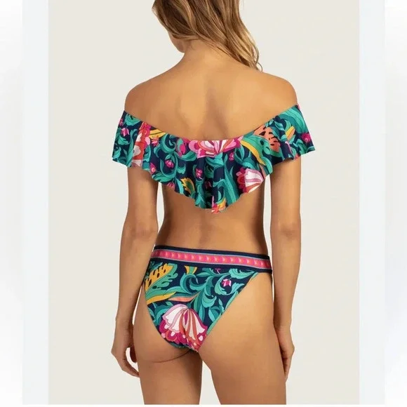 TRINA TURK India Garden Ruffle Bandeau Swimsuit Top - Picture 7 of 9